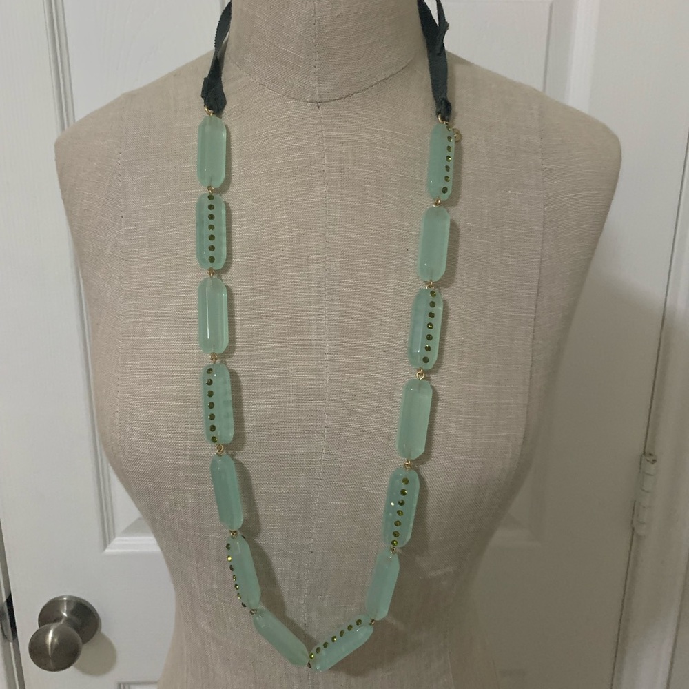 J.Crew Acrylic Necklace (Mint)